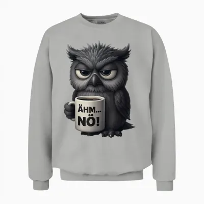 ähm Nö Eulen Geschenk Herren Damen Lustiges Eule Unisex Sweatshirt - Ash