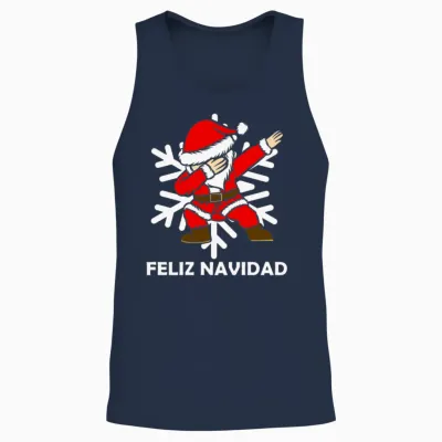Feliz Navidad Unisex Tank Top - Navy