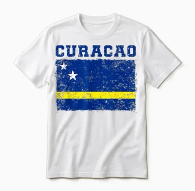 Curacao Flagge Herren Damen Sport Unterstützung Curacao Unisex T-Shirt - White