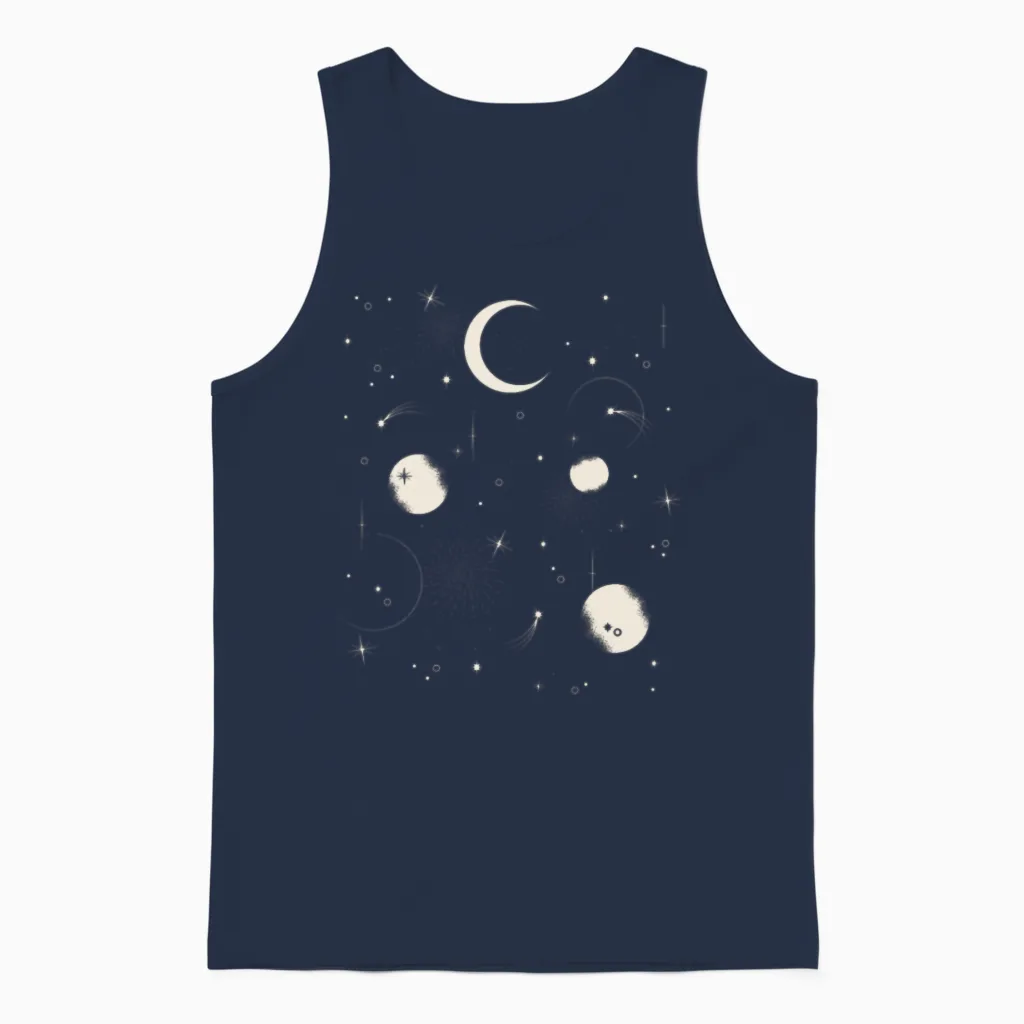 Night Sky Unisex Tank Top in Navy