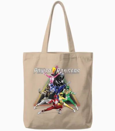 Power Rangers Triangle Group Shot Tote Bags - Natural