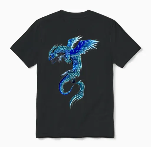 Dragon Colorful Unisex T-Shirt in Black