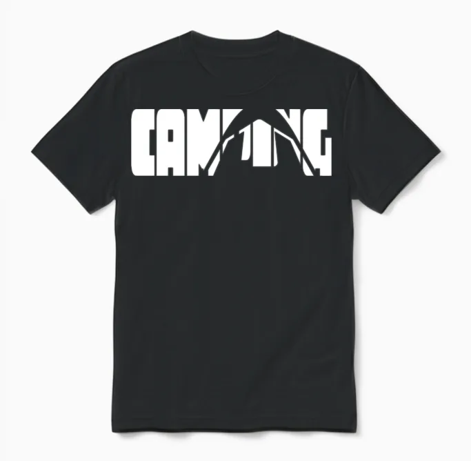 Camping Adventure Hiking Unisex T-Shirt in Black