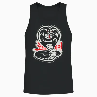 Cobra Kai Karate Dojo South Korea Snake Logo Sekai Taikai Unisex Tank Top - Black