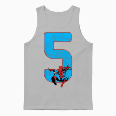 Children's Spider-Man 5th Birthday Unisex Tank Top - Ash