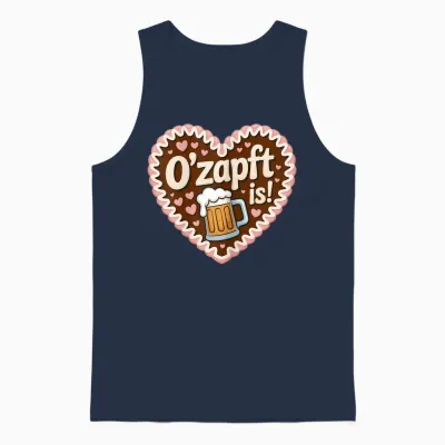O'zapft Is Oktoberfest Volksfest Lebkuchenherz Bierkrug Unisex Tank Top - Navy