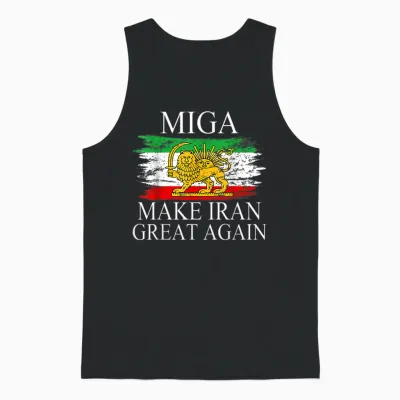 Iranian Shirt Make Iran Great Again Emblem of Iran Miga Gift Unisex Tank Top - Black