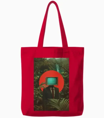 You're Offline - Retro Collage Tote Bags - Red
