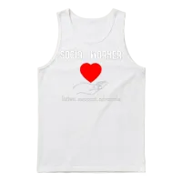 Womens Social Worker Product Graduation Social Unisex Tank Top - White – 1