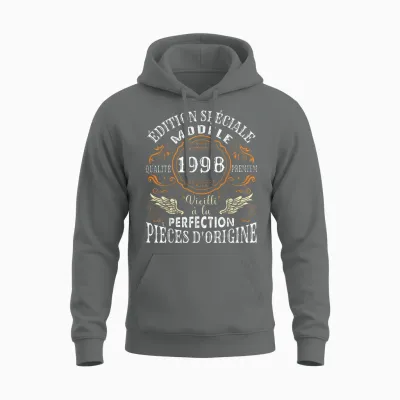 Birthday 26 Years Man Woman Humour 1998 T-Shirt, Black, S Unisex Hoodie - Graphite Heather