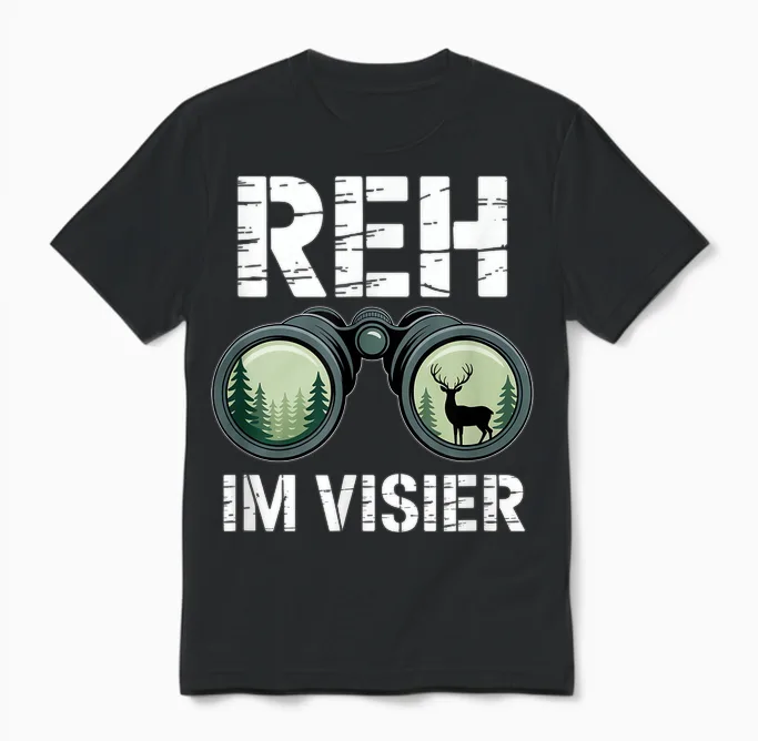 Reh Im Visier Hirsch Jäger Jagd Jagen Unisex T-Shirt in Black