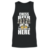 Funny Chess Beer Shirt Funny Picture Unisex Tank Top - Black – 2
