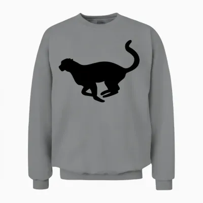 Running Cheetah Silhouette Unisex Sweatshirt - Sport Grey