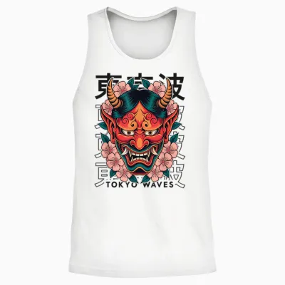 Masque De Démon Japonais Yokai Devil Hannya Japan Oni Unisex Tank Top - White