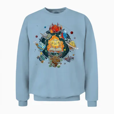 Funny Dice Role Playing Game 20 Pages T-Shirt, Black Unisex Sweatshirt - Light Blue