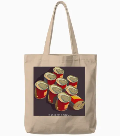 9 Cans of Ravioli Album Cover Tote Bags - Natural