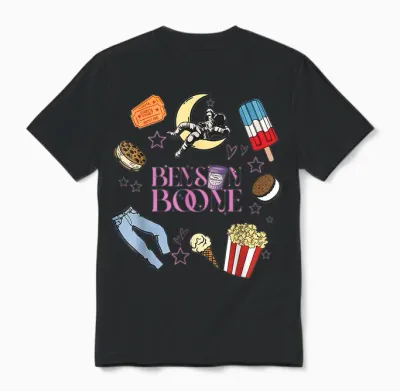 Ben Son Boone Name Tee Fan Music Retro Aesthetic Ice Cream Unisex T-Shirt - Black