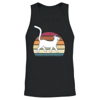 Retro Cat — Lovers Gift Unisex Tank Top - Black – 2