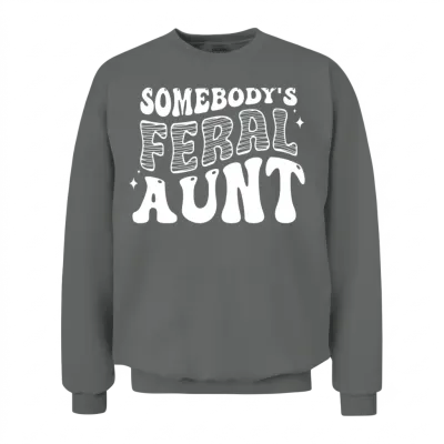 Somebody's Feral a Retro Unisex Sweatshirt - Graphite Heather