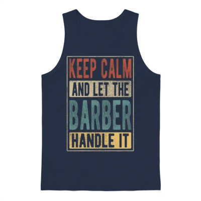 Barber Retro Gift Unisex Tank Top - Navy