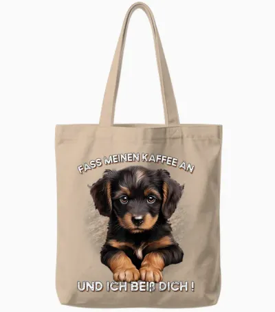 Fass Meinen Kaffee an Und Ich Beiß Dich Tote Bags - Natural