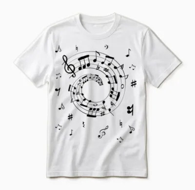 Music Notes Unisex T-Shirt - White