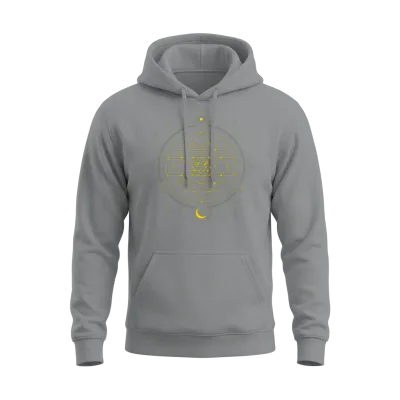 Sri Yantra Geometry Chakra Sun and Moon Unisex Hoodie - Sport Grey