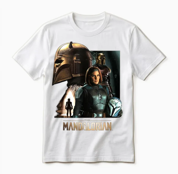 Star Wars the Mandalorian Season 3 the Armorer and Bo-Katan Unisex T-Shirt in White