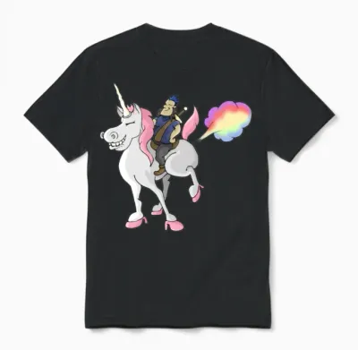 Unicorn Fart Unisex T-Shirt - Black