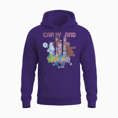 Candy Land Retro Game Characters Group Shot Logo Unisex Hoodie - Purple