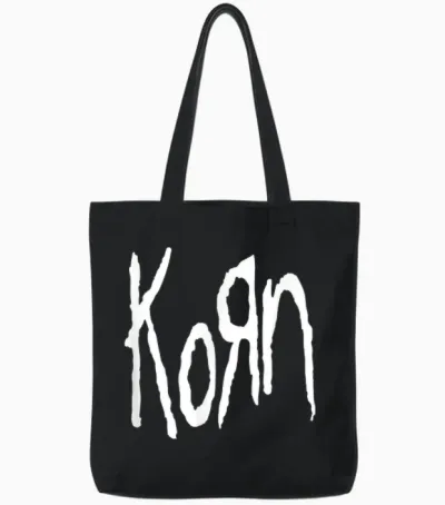 Korn Logo T-Shirt, Black, S Tote Bags - Black