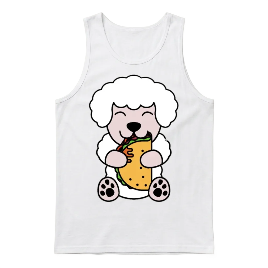 Poodle Taco Lover Unisex Tank Top - White
