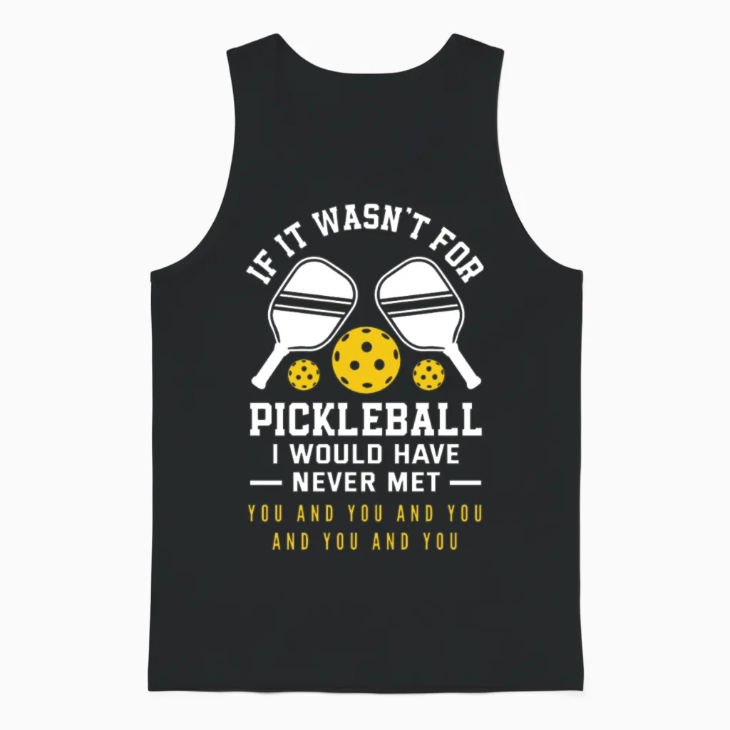 Funny Pickleball Gift Unisex Tank Top in Black