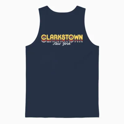 Retro Clarkstown New York Unisex Tank Top - Navy