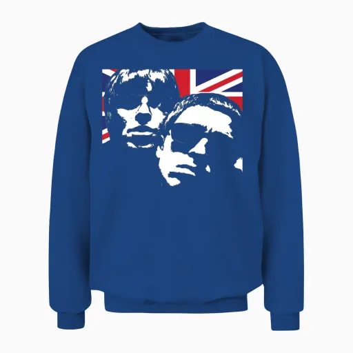 Oasis Band Liam & Noel Reformed Unisex Sweatshirt in Royal