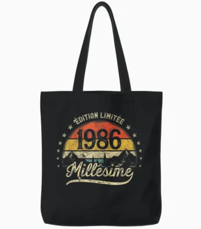 Vintage 1986 Vintage Gift Man 40 Years Birthday Tote Bags - Black