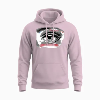 Eye with Tear Freedom Design Unisex Hoodie - Light Pink