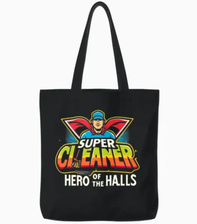 School Custodian School Staff Janitor Tote Bags - Black