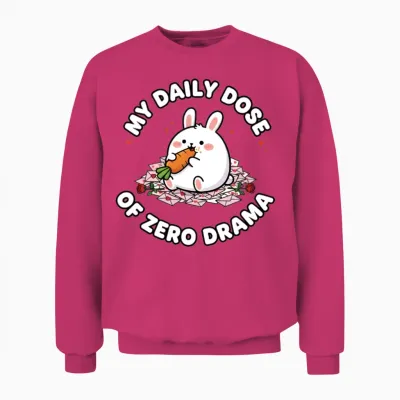 My Daily Dose of Zero Drama (funny Rabbit Edition) Unisex Sweatshirt - Heliconia