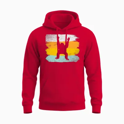 Orang Utan Retro Unisex Hoodie - Red