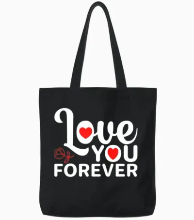 Love You Forever Gif for Her Tote Bags - Black