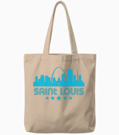 Retro Saint Louis Skyline Tote Bags - Natural