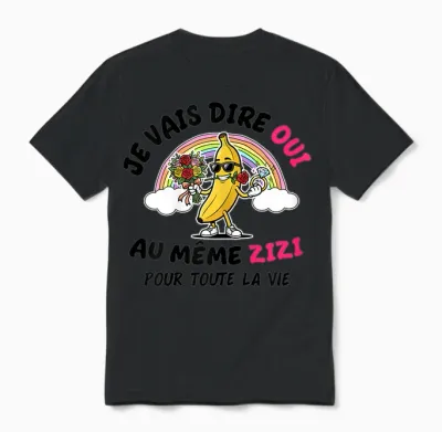 Tee Shirt Evjf Même Zizi Pour Toute La Vie Future Mariée Unisex T-Shirt - Black