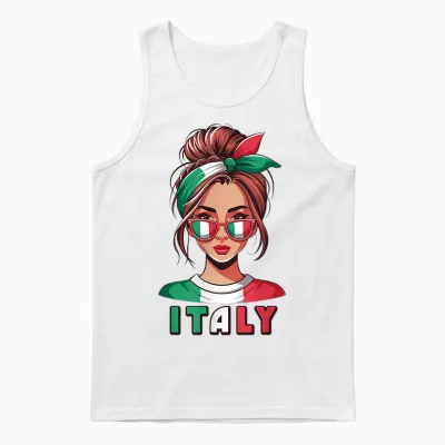 Italy Gift Flag Italy Fan Vintage Italia Jersey Unisex Tank Top - White