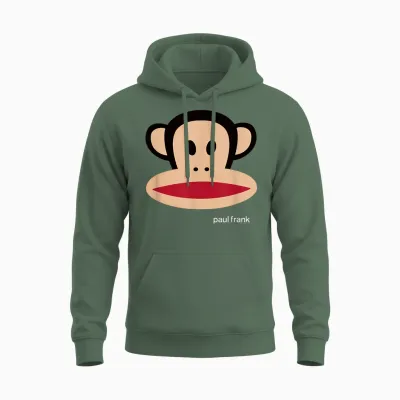 Paul Frank Julius Big Face Unisex Hoodie - Military Green