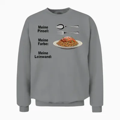 Spaghetti Bolognese Meine Pinsel Farbe Leinwand Soße Pasta Unisex Sweatshirt - Sport Grey