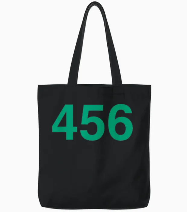 Squid Game Player 456 Costume Tote Bags in Black