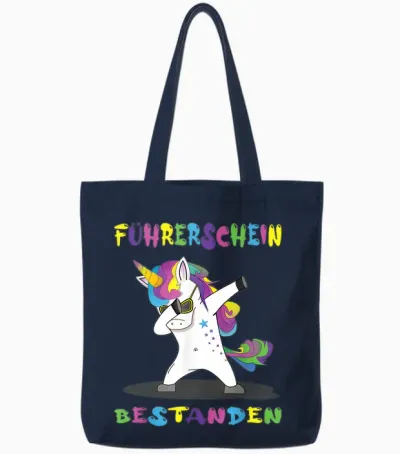 Einhorn Führerscheinprüfung Fahrprüfung Bestanden Tote Bags - Navy