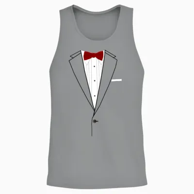 Tuxedo Red Bowtie Unisex Tank Top - Sport Grey