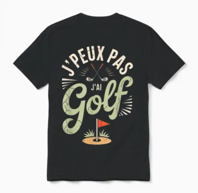 J'peux Pas J'ai Golf Unisex T-Shirt - Black